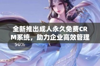 全新推出成人永久免費(fèi)CRM系統(tǒng)，助力企業(yè)高效管理客戶關(guān)系