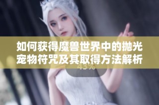 如何獲得魔獸世界中的拋光寵物符咒及其取得方法解析