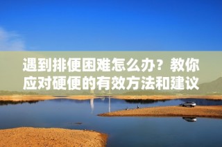 遇到排便困難怎么辦？教你應(yīng)對(duì)硬便的有效方法和建議
