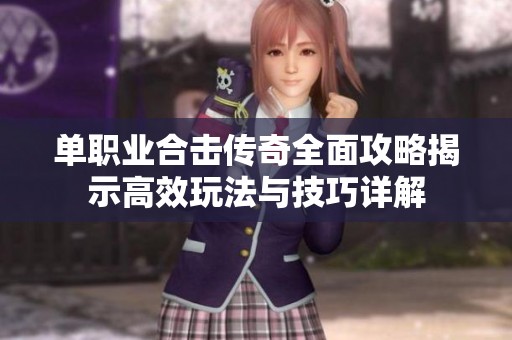 單職業(yè)合擊傳奇全面攻略揭示高效玩法與技巧詳解