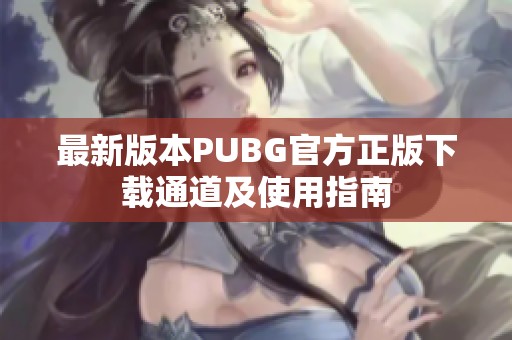 最新版本PUBG官方正版下載通道及使用指南