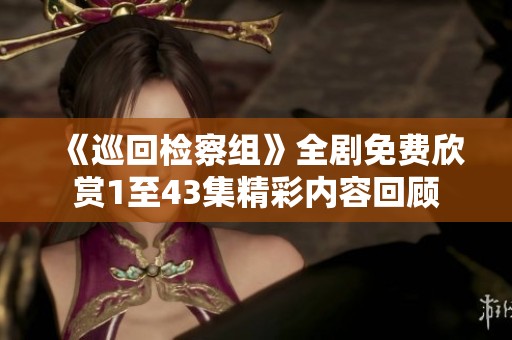 《巡回檢察組》全劇免費(fèi)欣賞1至43集精彩內(nèi)容回顧