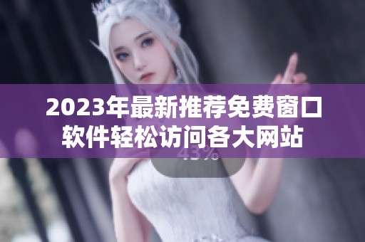 2023年最新推薦免費(fèi)窗口軟件輕松訪(fǎng)問(wèn)各大網(wǎng)站