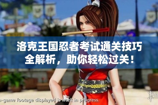 洛克王國忍者考試通關(guān)技巧全解析，助你輕松過關(guān)！