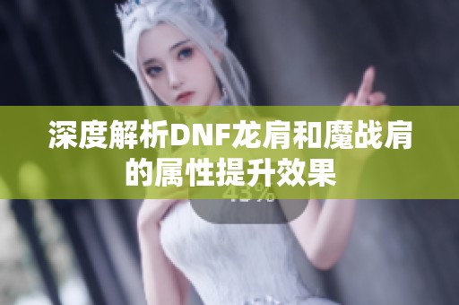 深度解析DNF龍肩和魔戰(zhàn)肩的屬性提升效果