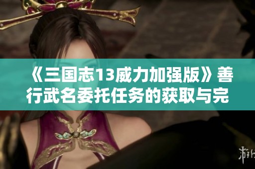 《三國志13威力加強版》善行武名委托任務的獲取與完成攻略