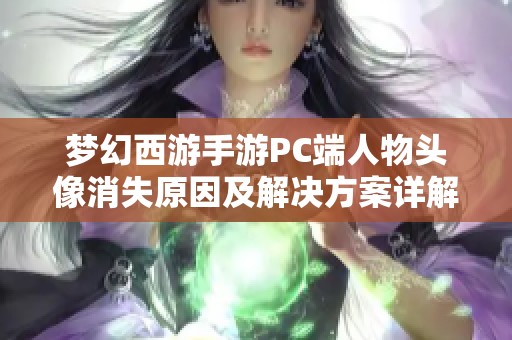 夢幻西游手游PC端人物頭像消失原因及解決方案詳解