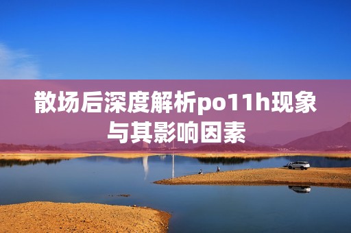 散場后深度解析po11h現象與其影響因素