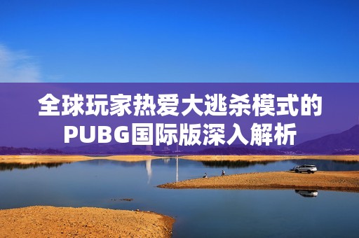 全球玩家熱愛(ài)大逃殺模式的PUBG國(guó)際版深入解析