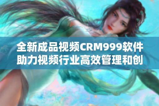 全新成品視頻CRM999軟件助力視頻行業(yè)高效管理和創(chuàng)作