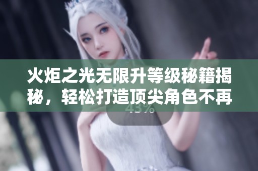 火炬之光無限升等級秘籍揭秘，輕松打造頂尖角色不再是夢想！