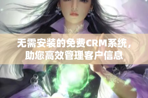 無需安裝的免費CRM系統(tǒng)，助您高效管理客戶信息
