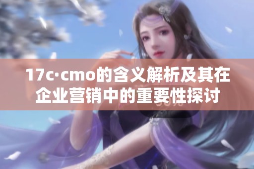 17c·cmo的含義解析及其在企業(yè)營銷中的重要性探討